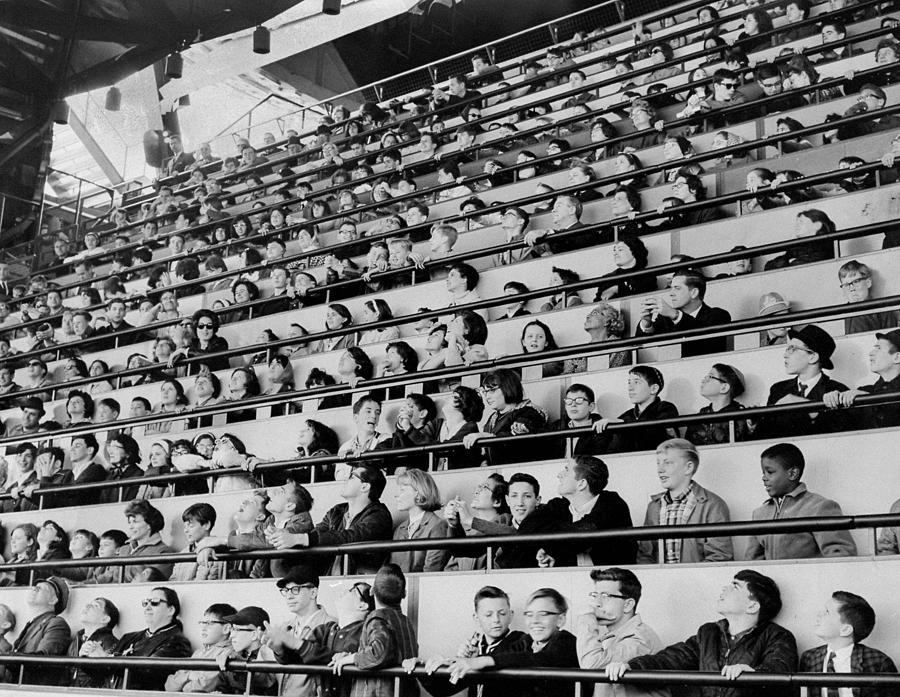 People In Stands At Ibm Exhibit At Photograph by New York Daily News Archive
