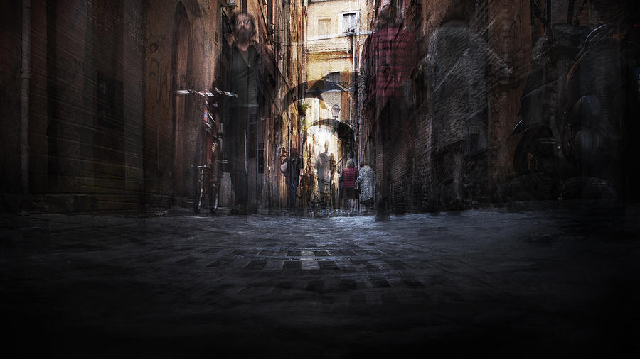 People In The Alley Photograph by Nicodemo Quaglia