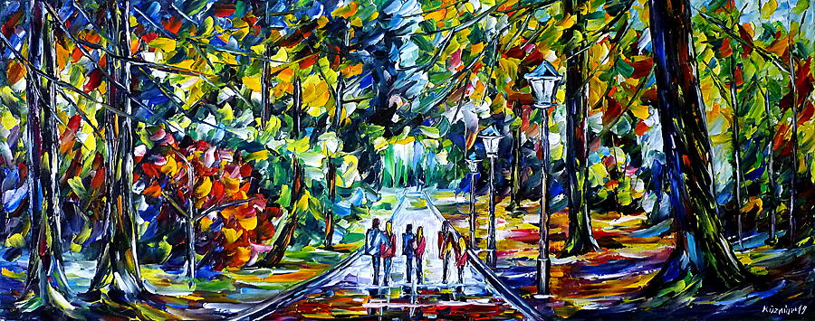 People In The Park Painting by Mirek Kuzniar