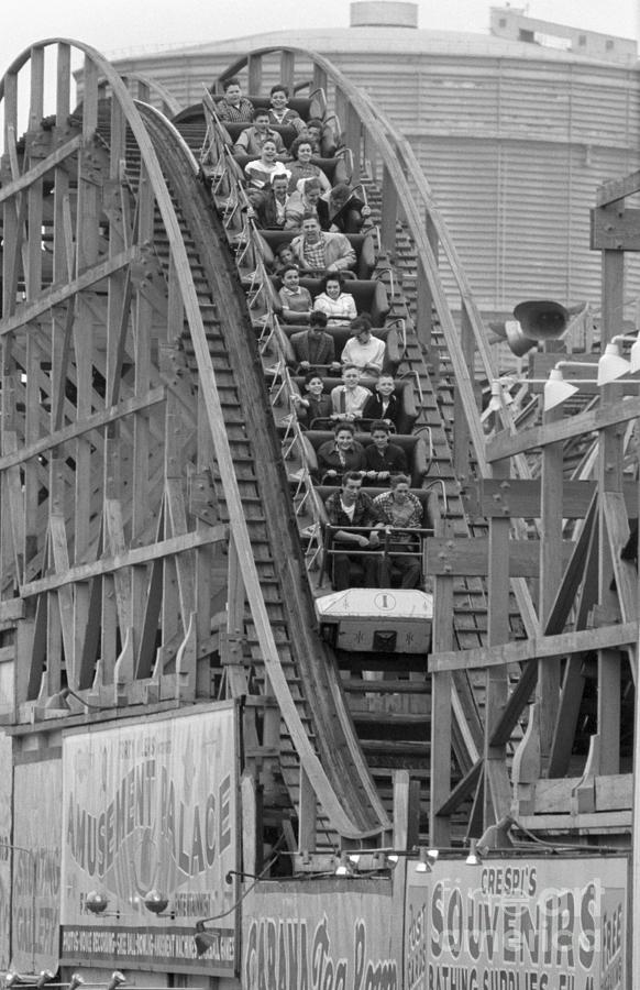 People On Coney Island Roller Coaster Photograph by Bettmann