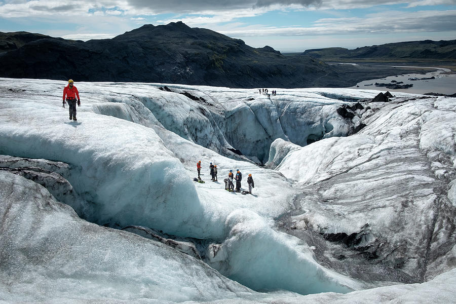 People On Glacier, Iceland Digital Art by Justin Cliffe