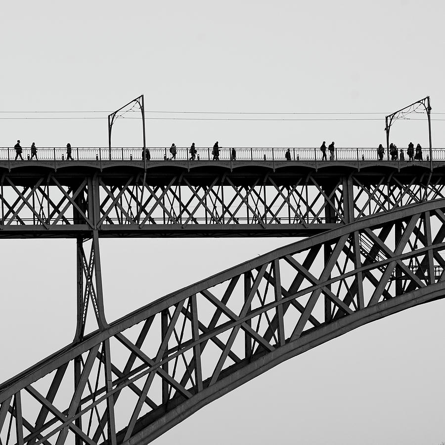 Bridge Photograph - People On Porto by Moises Levy