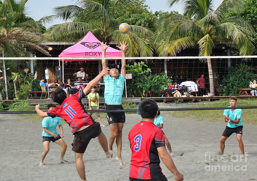 People Play Beach Volleyball by Yali Shi People Play Beach Volleyball by Yali Shi