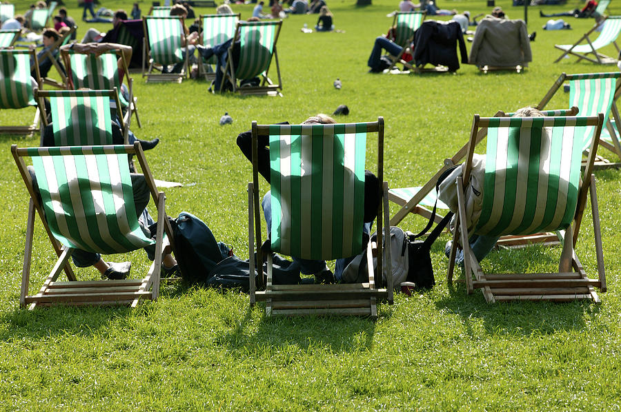 People Sunning On Deck Chairs, Hyde Photograph by Lonely Planet