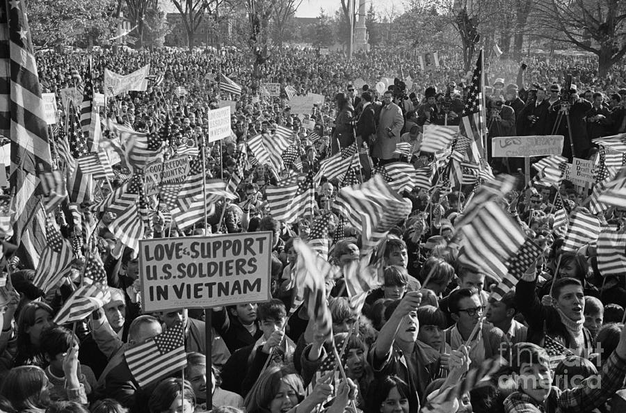 People Supporting Troops At A Mass Rally Photograph by Bettmann
