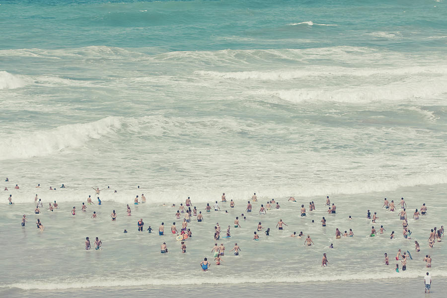 People Walking Into Ocean Photograph by Cindy Prins