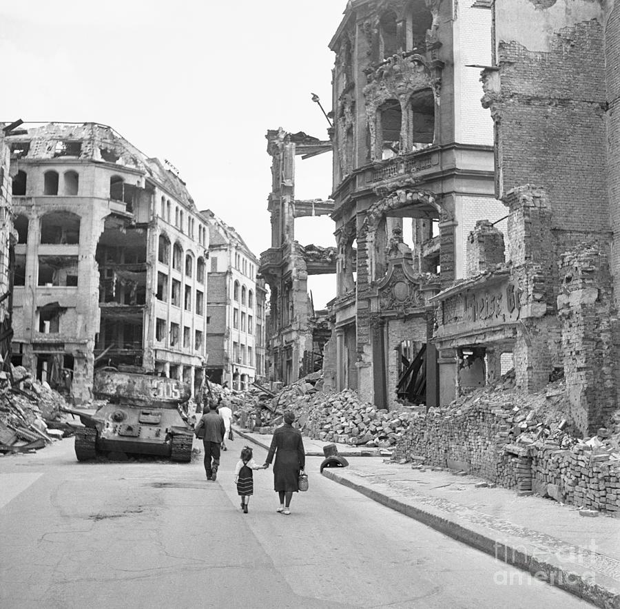 People Walking Through City Of Ruins Photograph by Bettmann