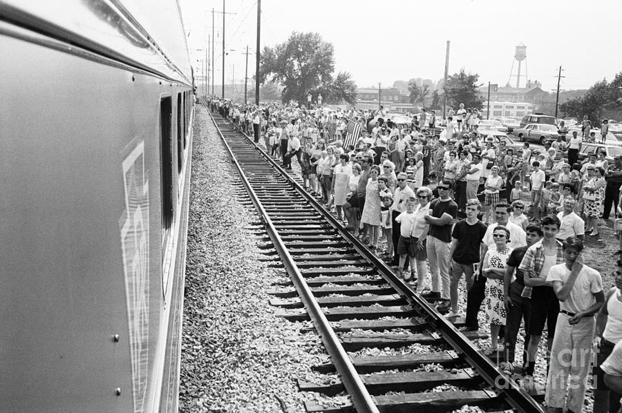 People Watching Rfks Funeral Train Photograph by Bettmann