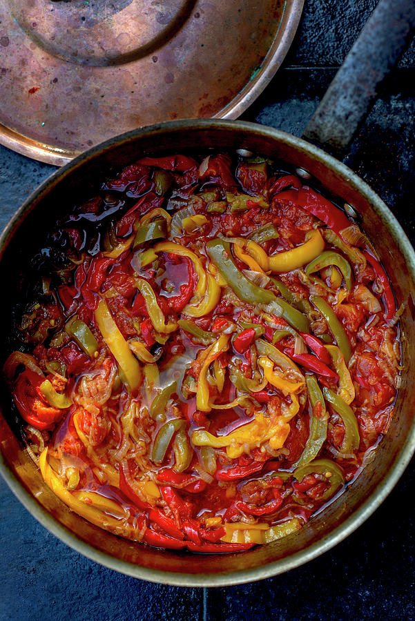 Peperonata In A Pot italy Photograph by Roger Stowell