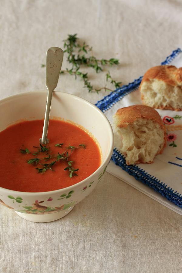 Pepper Soup With Thyme Photograph by Carmen Mariani