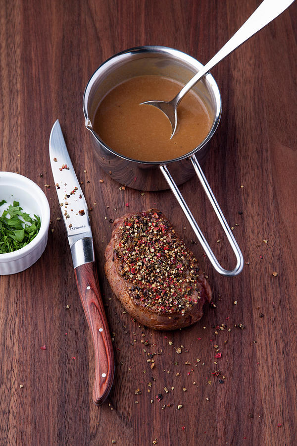 Pepper Steak With Sauce Photograph by Michael Wissing