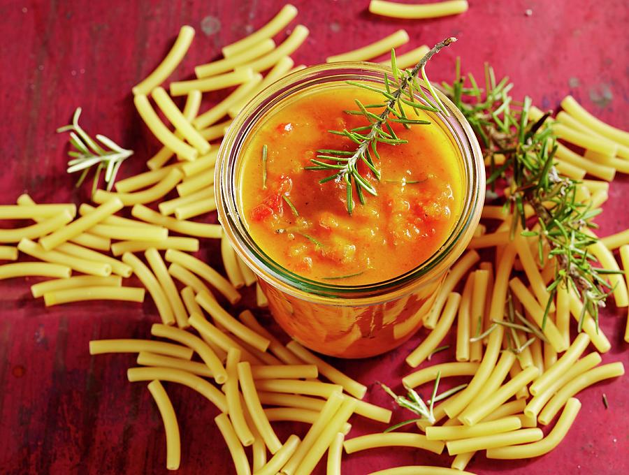 Pepper Sugo With Rosemary Photograph by Teubner Foodfoto