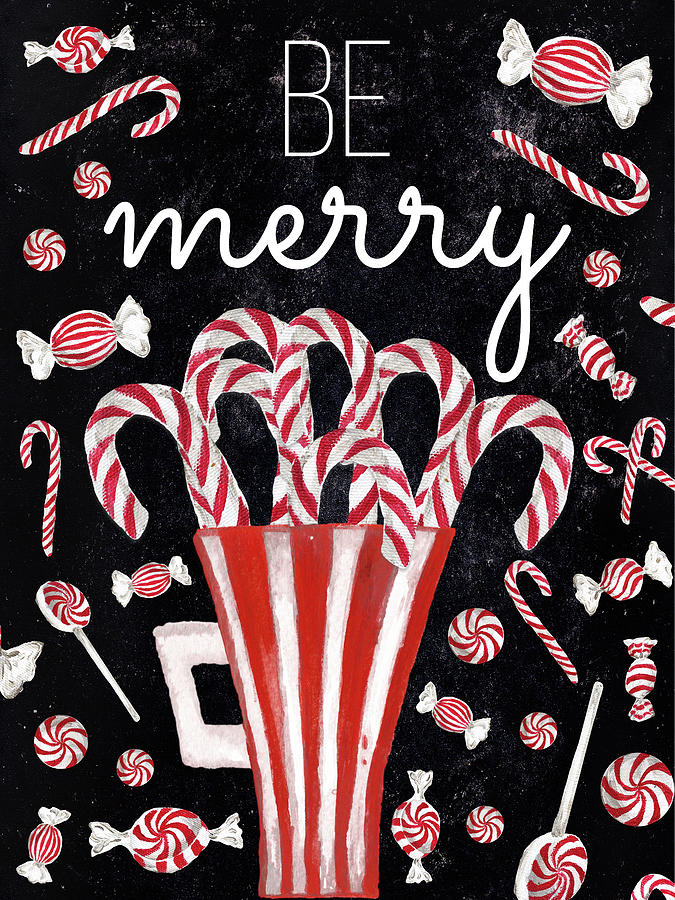 Candy Mixed Media - Peppermint Candy Cane Wishes by Elizabeth Medley