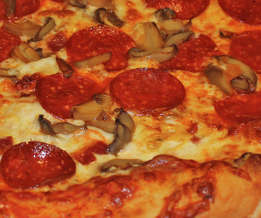 Pepperoni Pizza Mushrooms Photograph by David Frederick