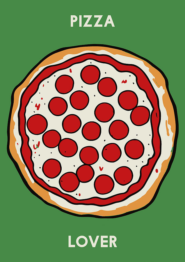 Pepperoni Pizza On Green Background Digital Art by Trendy Art Pepperoni Pizza On Green Background Digital Art by Trendy Art