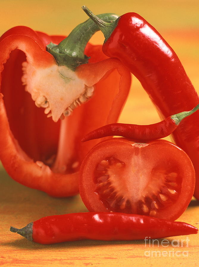 Peppers And Tomato Photograph by Erika Craddock/science Photo Library