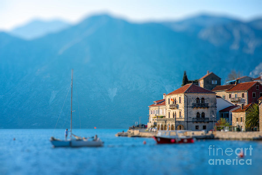 City Photograph - Perast City In Kotor Bay On The Sunset by Rosshelen City Photograph - Perast City In Kotor Bay On The Sunset by Rosshelen