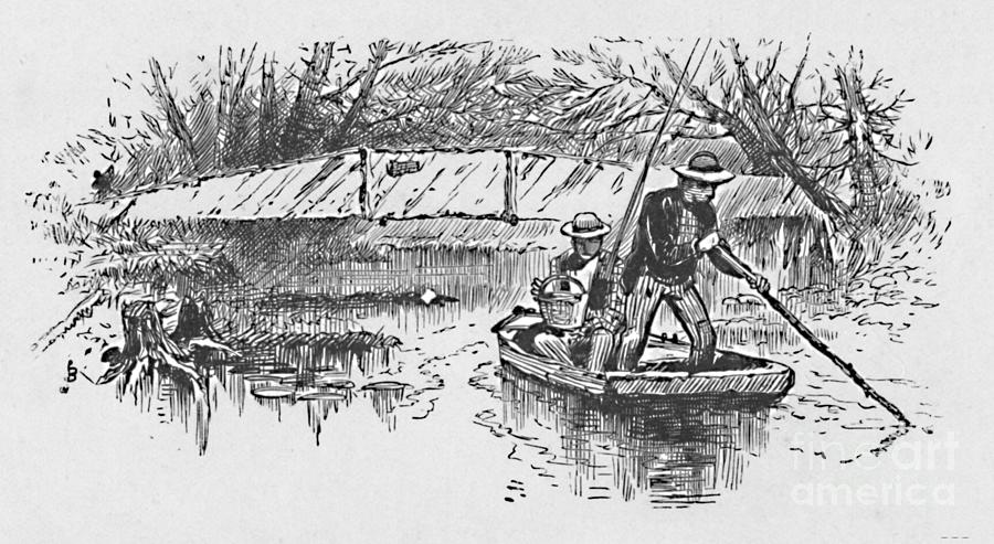 Perch-fishing On The Lake Drawing by Print Collector