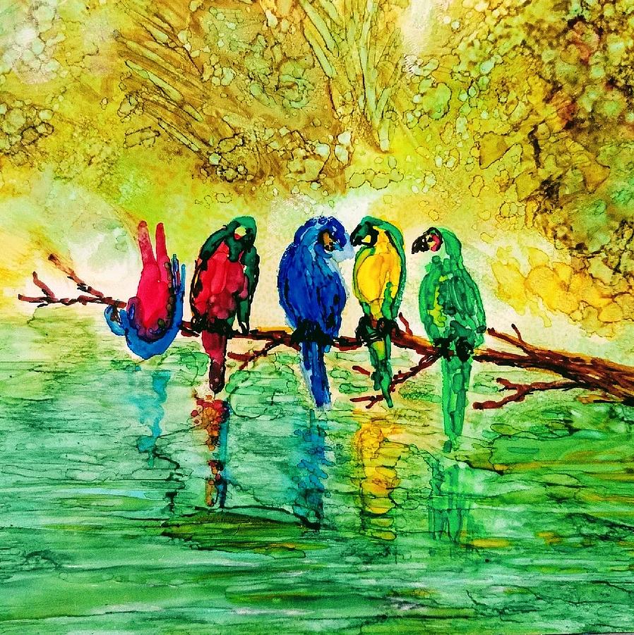 Perched Painting by Holly Winn Willner