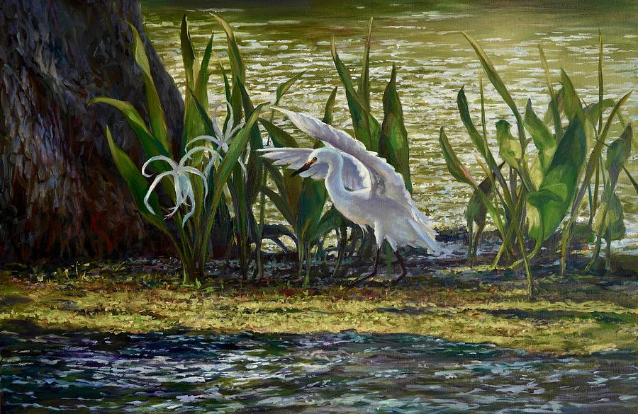 Egret Painting - Beautiful Landing by Laurie Snow Hein
