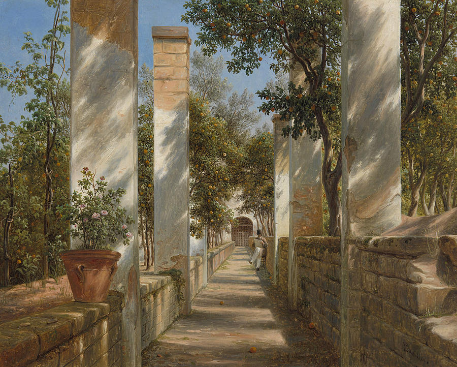 Pergola with Oranges Painting by Thomas Fearnley