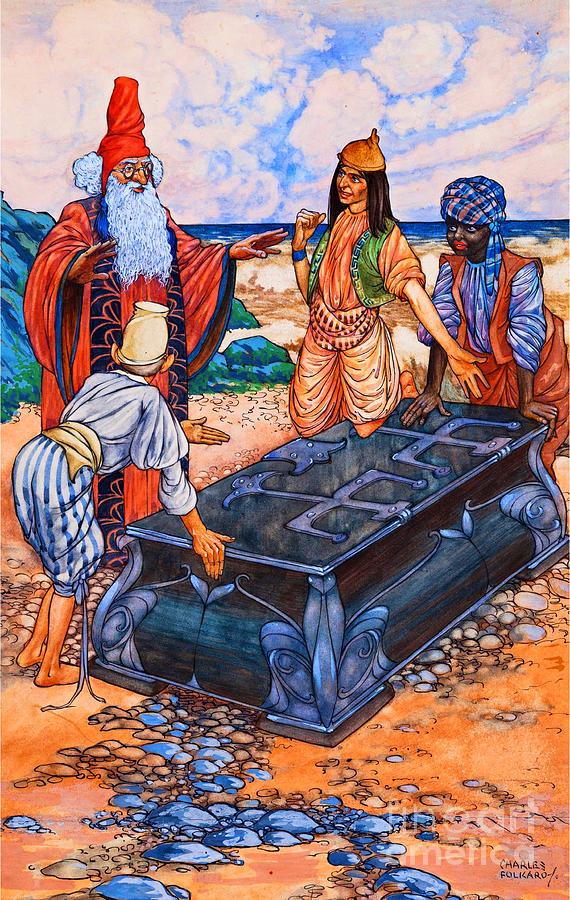 Pericles The Chest Washed up on the shores of Ephesus with Thaisa Inside Painting by Peter Ogden