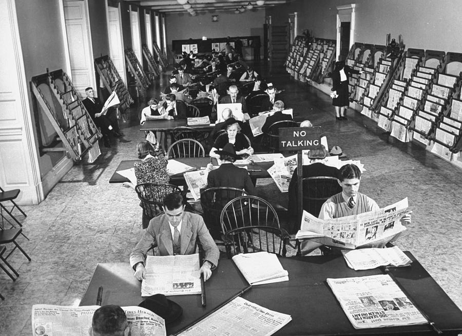 News Photograph - Periodical Reading Room by Bernard Hoffman