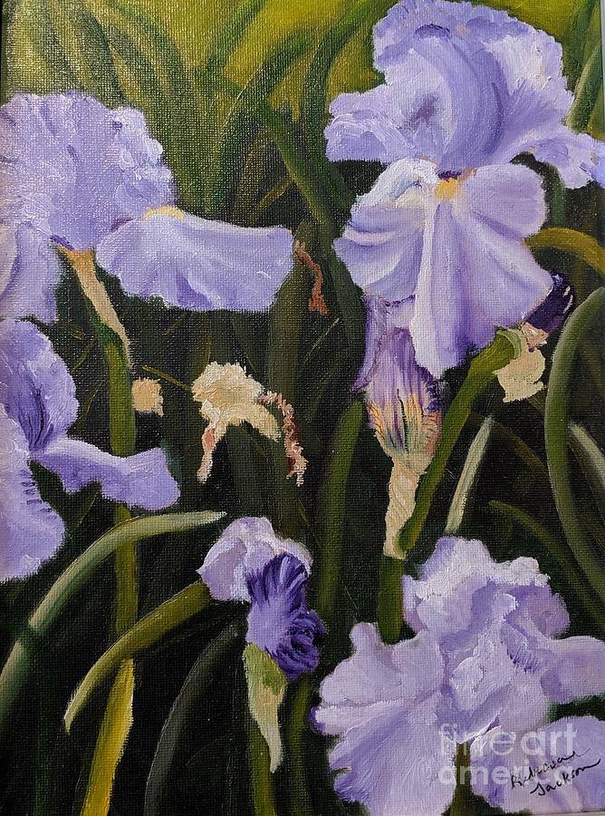 Periwinkle Iris Painting by Rebecca Jackson - Fine Art America