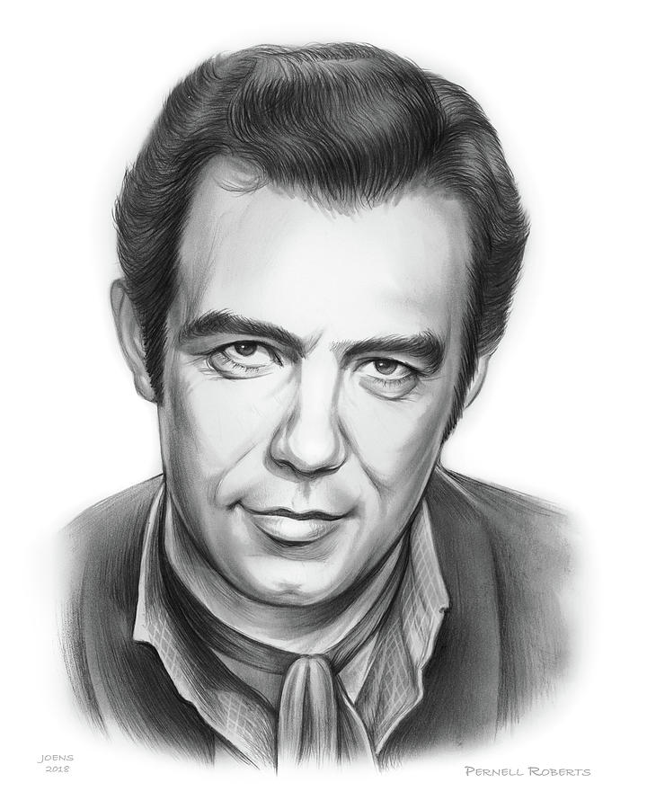 Actor Drawing - Pernell Roberts 2 by Greg Joens