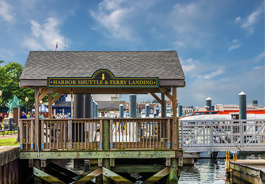 Perrotti Park Harbor Shuttle and Ferry Landing in Newport Photograph by