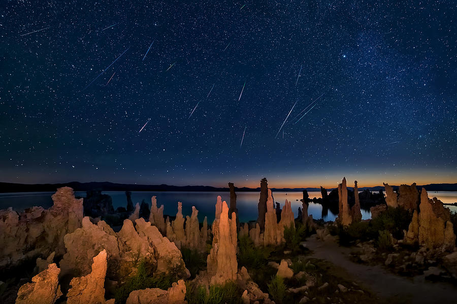 Perseid Photograph - Perseid Meteor Shower by Hua Zhu