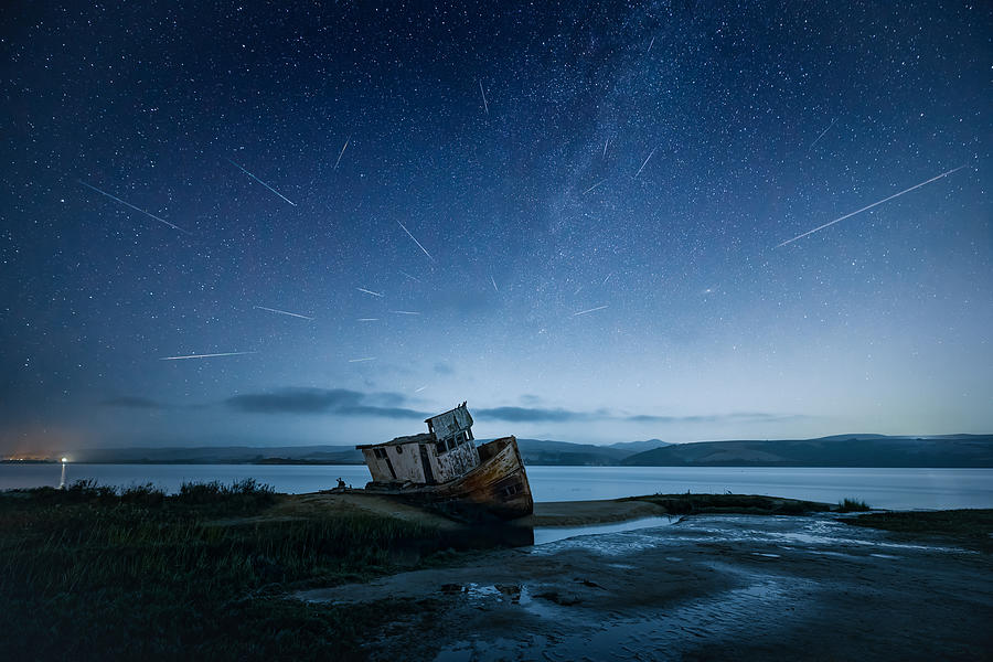 Perseid Meteor Shower Photograph by Wei Lian
