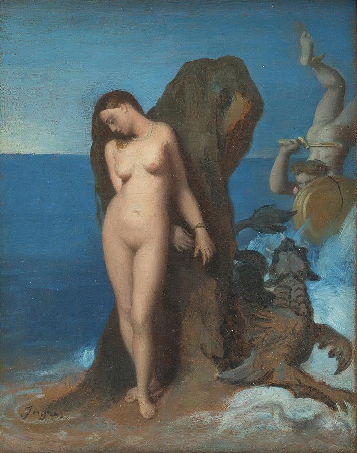 Nude Painting - Perseus And Andromeda by Jean Auguste Dominique Ingres