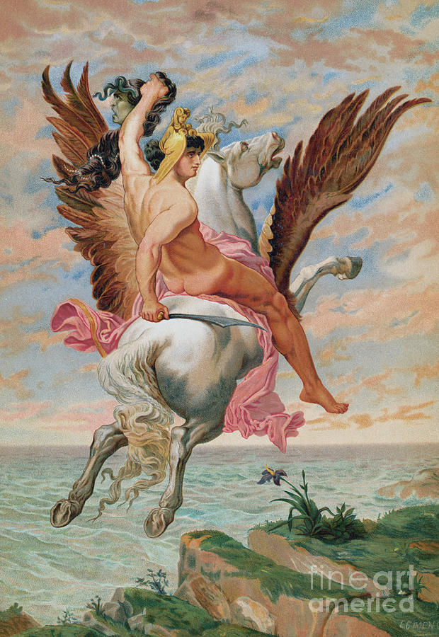 Perseus Rides Pegasus By Bettmann