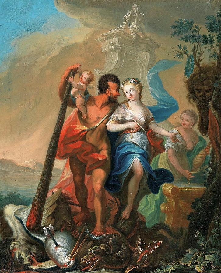 Perseus Saving Andromeda Painting by Josef Adam Ritter Von Molck - Fine ...