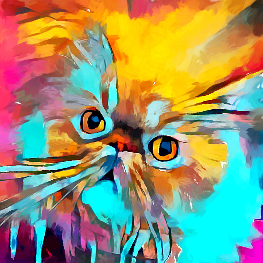 Persian Cat Painting by Chris Butler