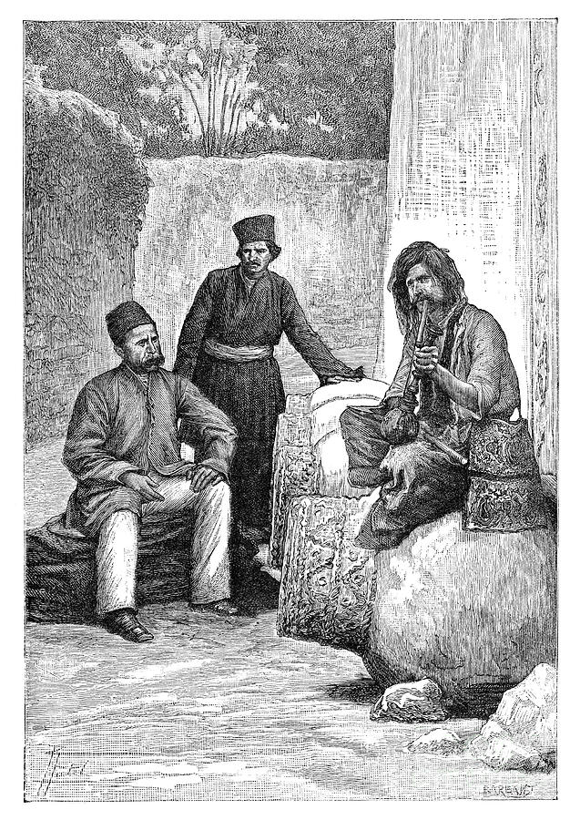 Persian Men, 1895.artist Charles Barbant Drawing by Print Collector