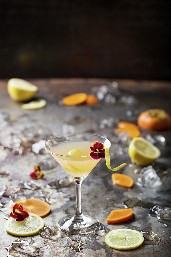 Persimmon And Lemon Cocktail Photograph by Amelia Johnson - Fine Art ...