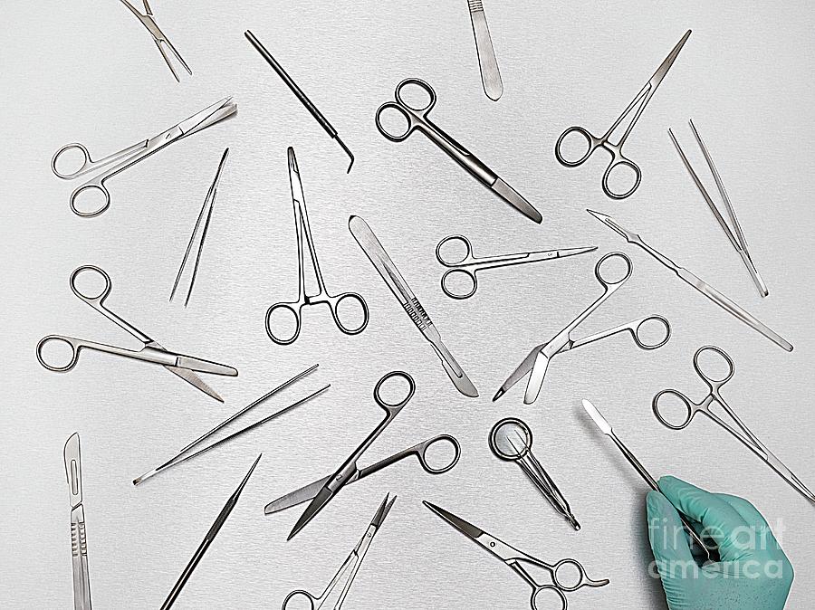 Person Selecting Surgical Equipment Photograph by Science Photo Library