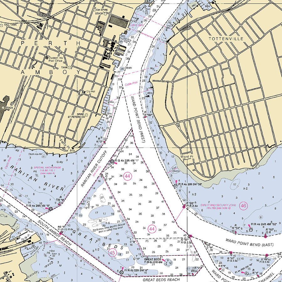 perth-amboy-new-jersey-nautical-chart-v3-mixed-media-by-sea-koast