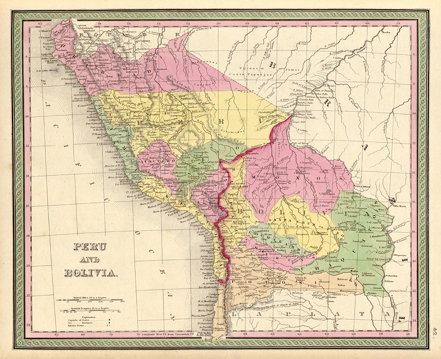 Peru & Bolivia 1849 Painting by Unknown Fine Art America