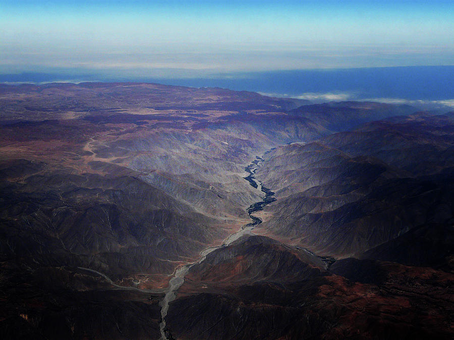 Peru Dessert River From The Air Photograph by Photo, David Curtis