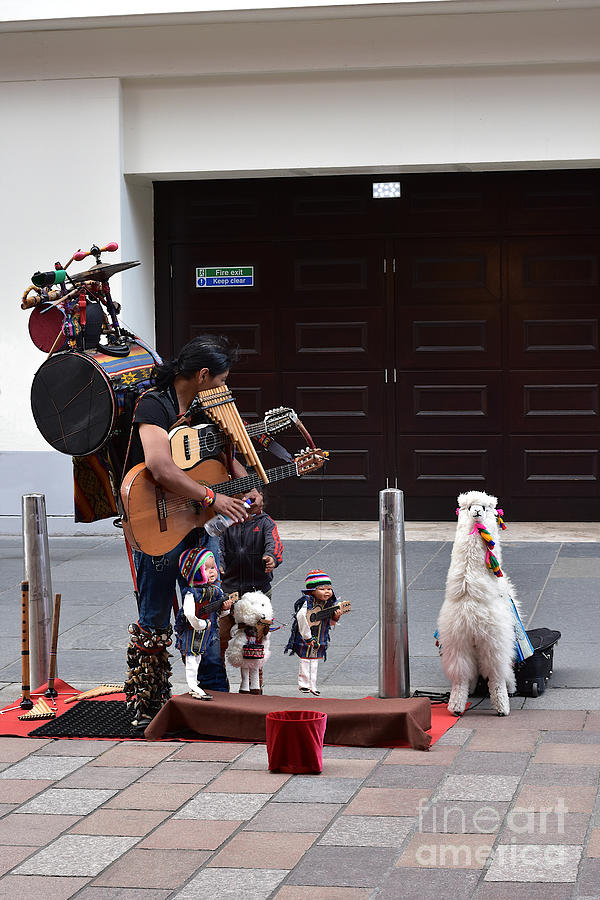 Peruvian Street Performer, Glasgow Photograph by Yvonne Johnstone