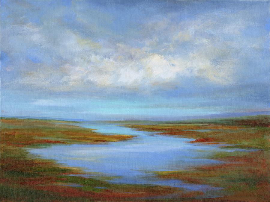 Abstract Painting - Pescadero Wetlands by Sheila Finch