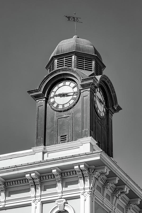 Petaluma Clock Tower bw Photograph by Jerry Fornarotto