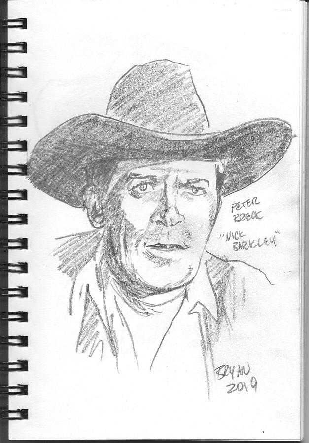 Peter Breck Drawing by Bryan Bustard
