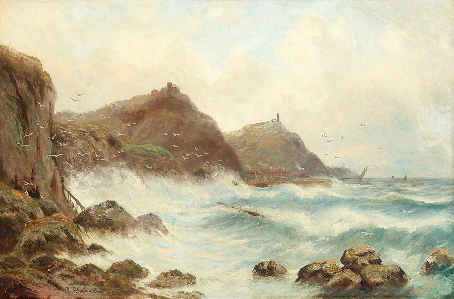 Peter Graham British, 1836-1921,  Waves Painting by Peter Graham