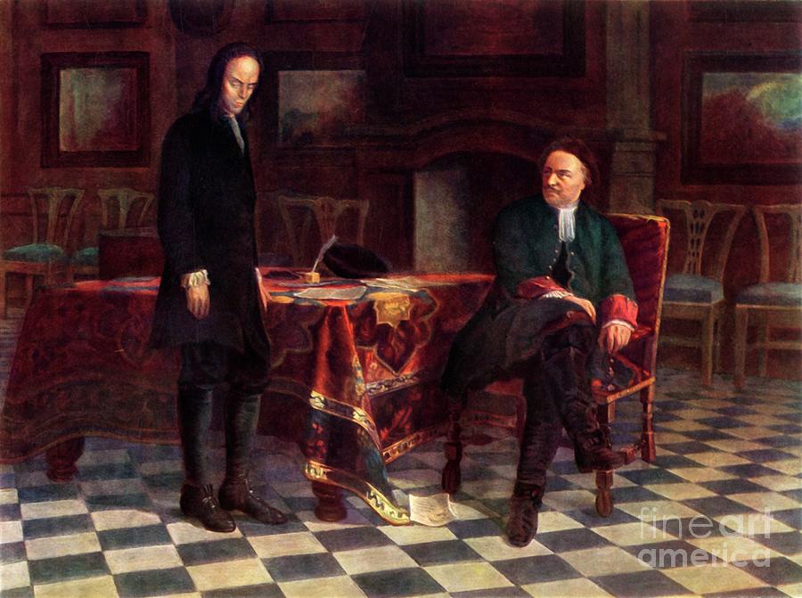 Peter I Interrogates Tsarevich Alexei Drawing by Print Collector