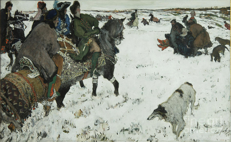 Peter I On The Hunt, 1902. Artist Drawing by Heritage Images