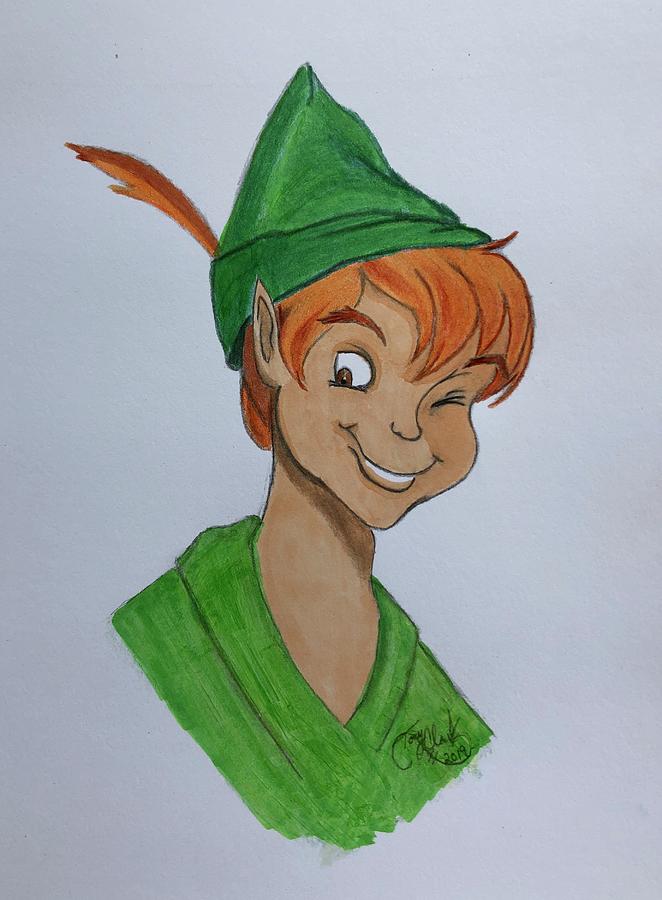 Peter Pan Drawing by Tony Clark